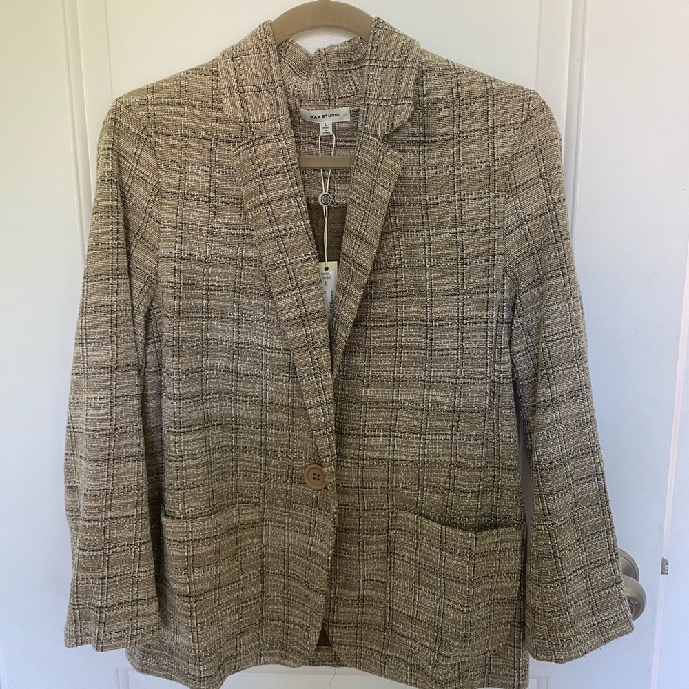 Oatmeal tweed cardi/blazer